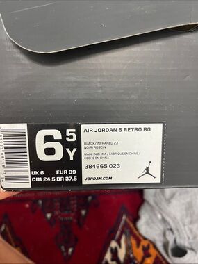 Jordan Air Jordan 6 Retro BG - Black/infrared 23-2016